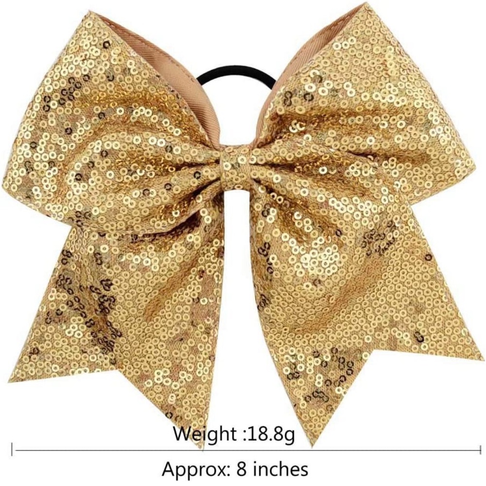 Gold Sequence Cheer or Dance Bow 🎀